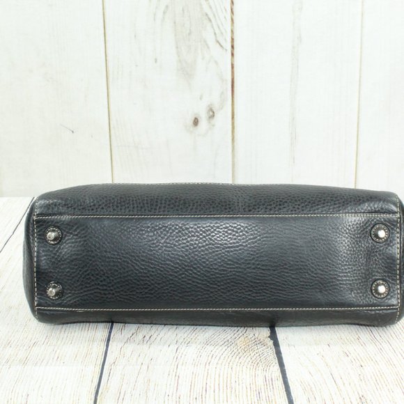 Coach Hamptons Black Pebbled Leather Braided Belt Purse Shoulder Handbag - Picture 11 of 12